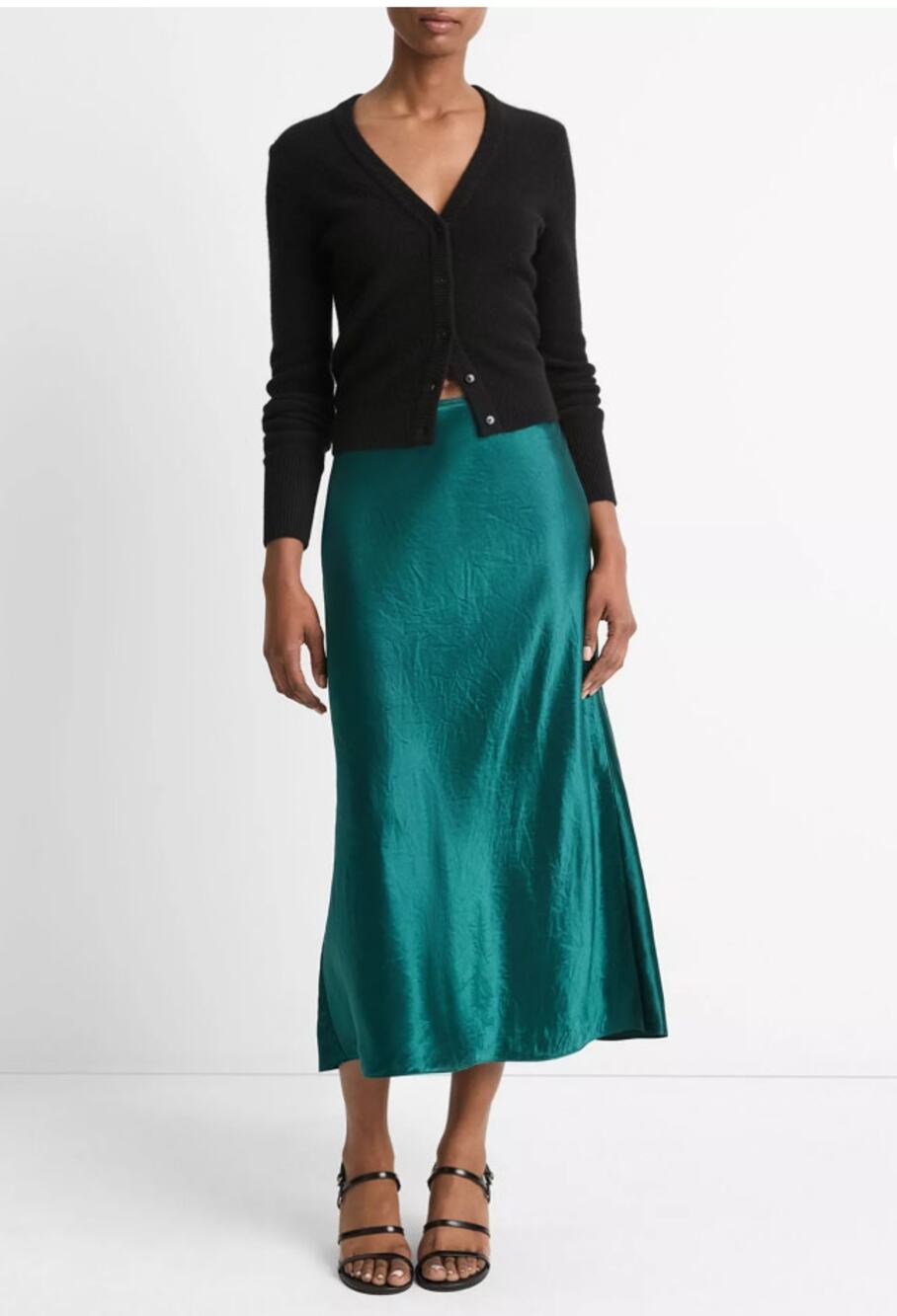NWT Vince Women’s Shaped Hem Lingerie Elastic Waist Slip Skirt Size XS Green